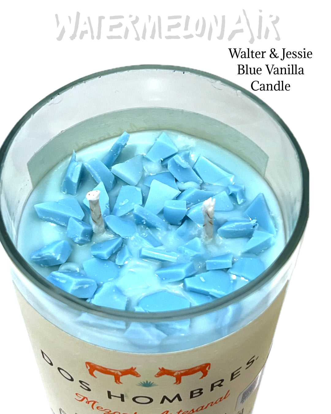 Walter & Jessie Bottle Candle | “Blue” Cotton Candy Vanilla Candle | dos hombres candle
