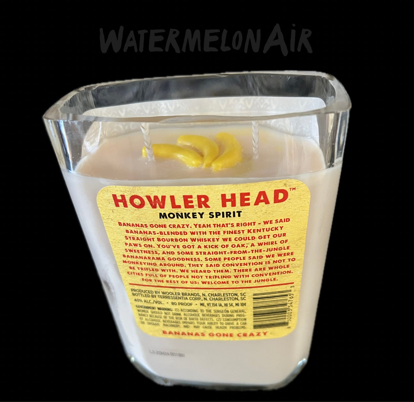 BANANA Bottle Candle Scented in Banana Bread
