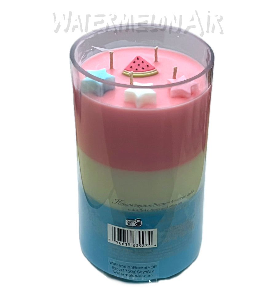 WATERMELON ROCKET POPSICLE Bottle Candle | summer candles | non toxic candles | Watermelon scented | Vodka bottle