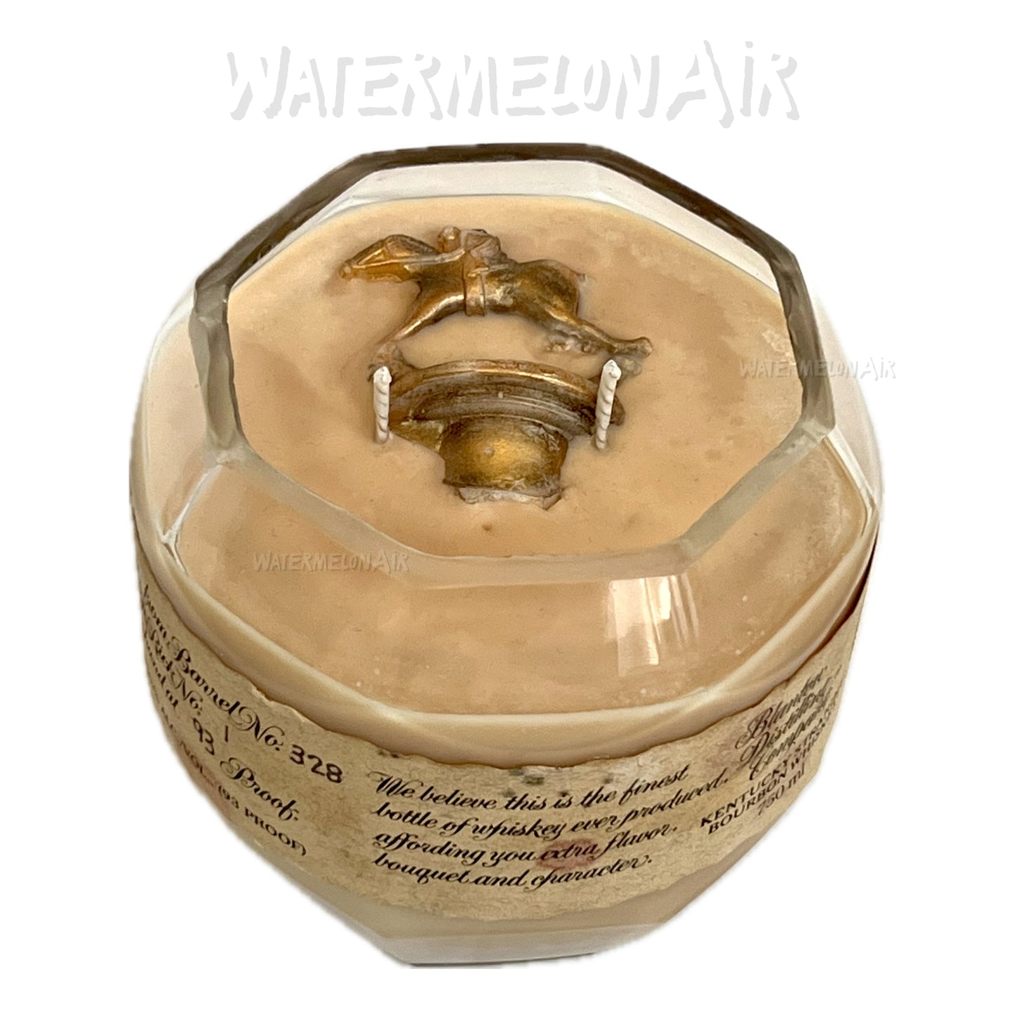 Bourbon Bottle Candle - Soy Wax - Cotton Wick - Upcycled Bottle