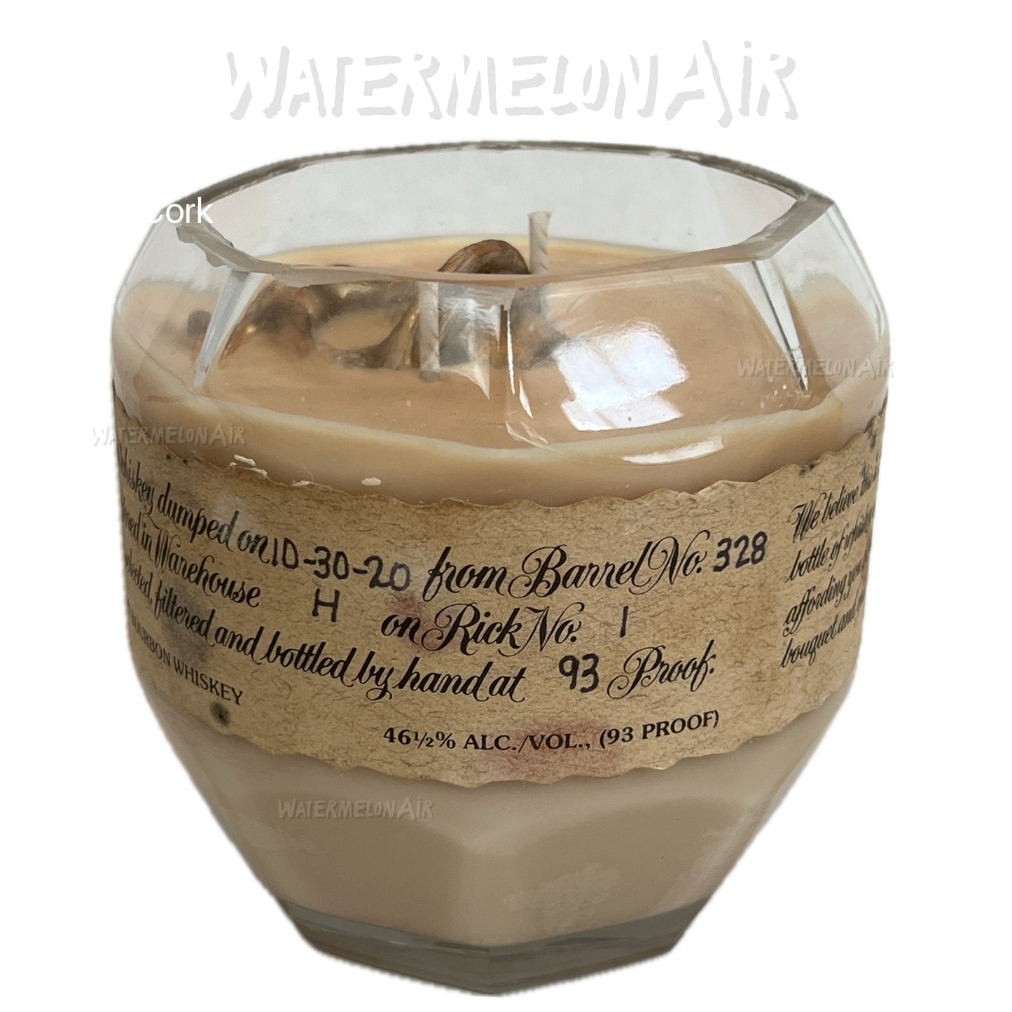 Bourbon Bottle Candle - Soy Wax - Cotton Wick - Upcycled Bottle