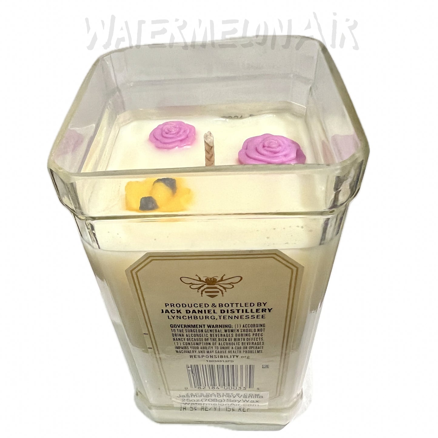 JD Honey Vanilla & Jasmine Bottle Candle | Huge Candle | Soy | Natural Clean Burn | 33oz | Gift | Home Decor
