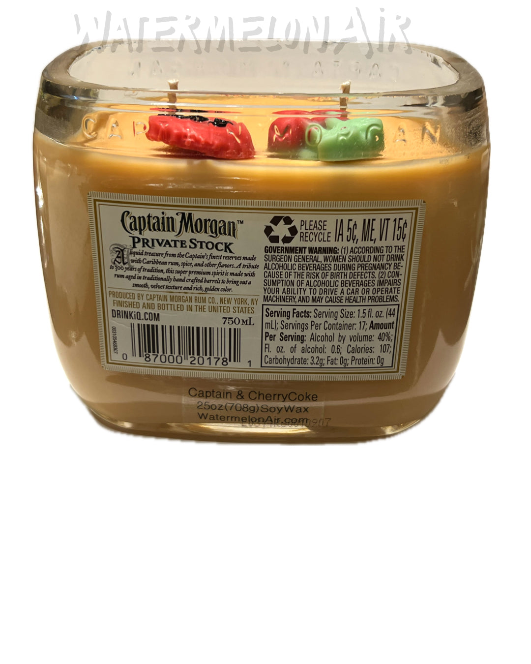 RUM CHERRY COKE Bottle Candle | Huge Candle | Soy | Natural Clean Burn | Bar top candle | captain | Gift | Home Decor | Private Stock Bottle Candle