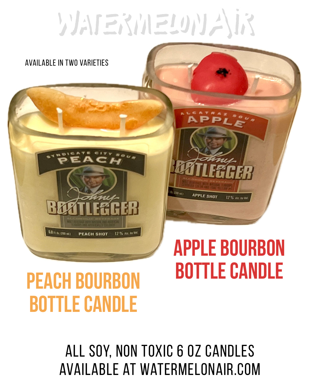 APPLE BOURBON Bottle Candle | Red Apple | Bourbon Scent