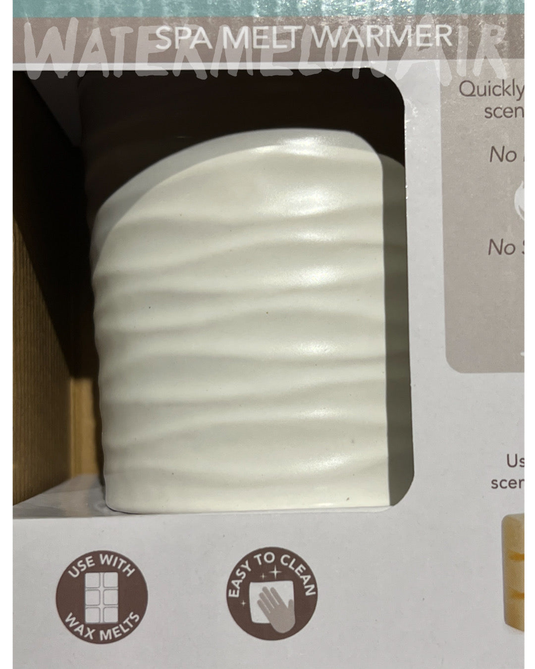 Electric Wax Melter ~ Wax Warmer ~ WHITE SPA GENTLE WAVES ~ White Warmer