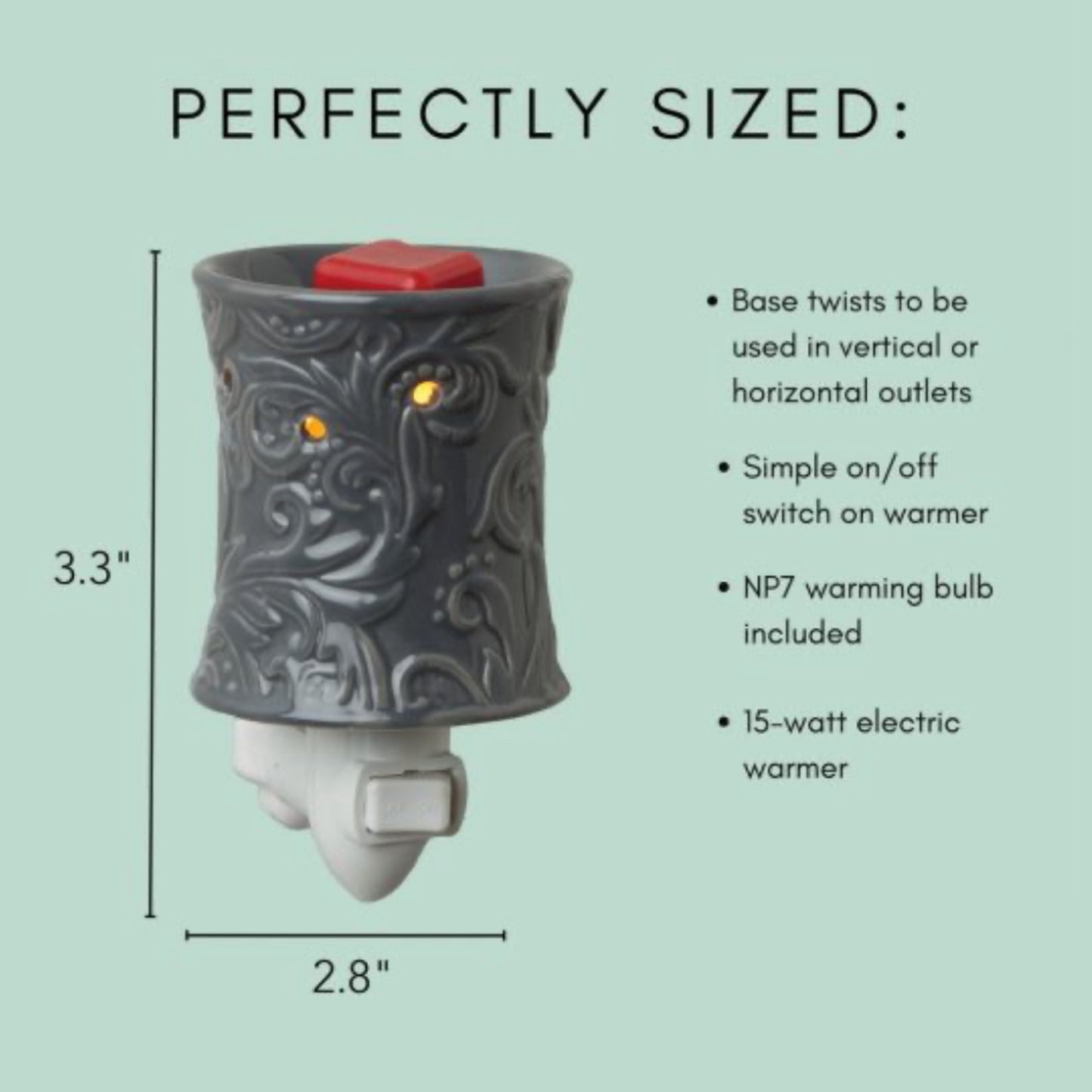 Rainstorm Pluggable Wax Warmer ~ Small Gray Wax Warmer