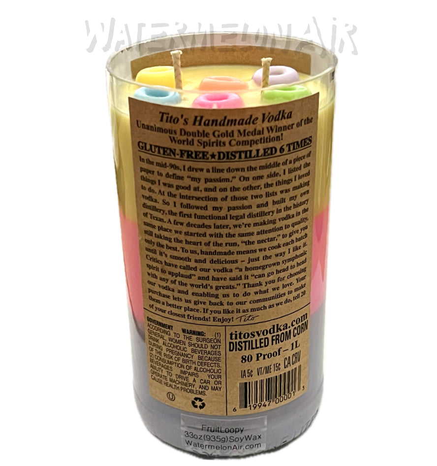 Fruit Loopy Bottle Candle | summer candles | non toxic candles | pet safe | Tito’s candle