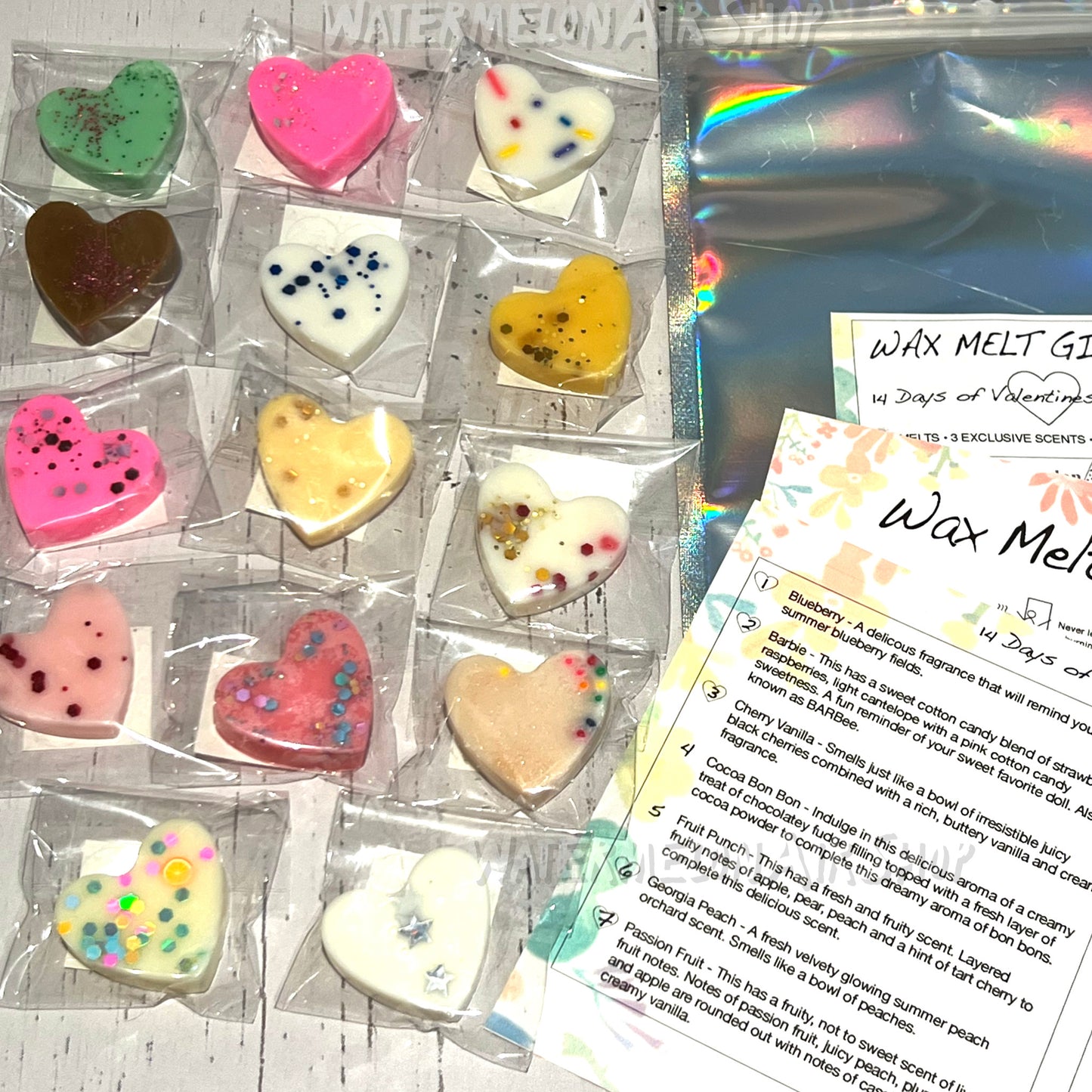 14 Days of Valentine’s Wax Melt Hearts Gift Pack | Valentines Day | Valentines Gifts | Galentines Day gifts | Wax Melt Gift Set