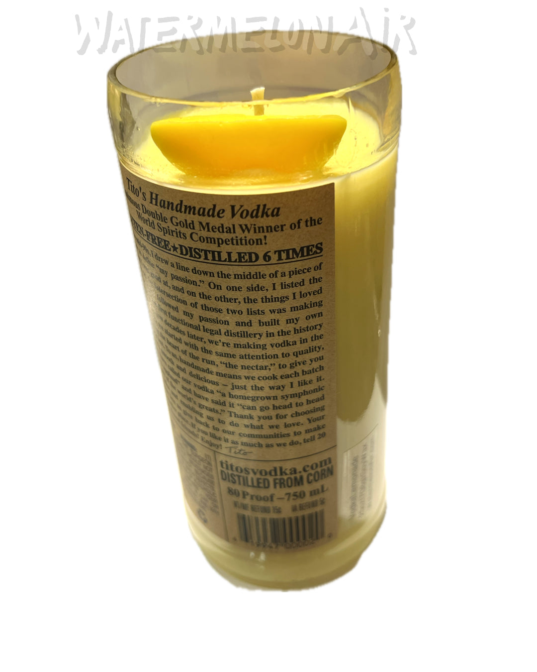 VODKA LEMONADE Titos Bottle Candle| Soy Wax Candle | Lemon Scented | man cave | she shed | upscale gift | natural | non-toxic candles