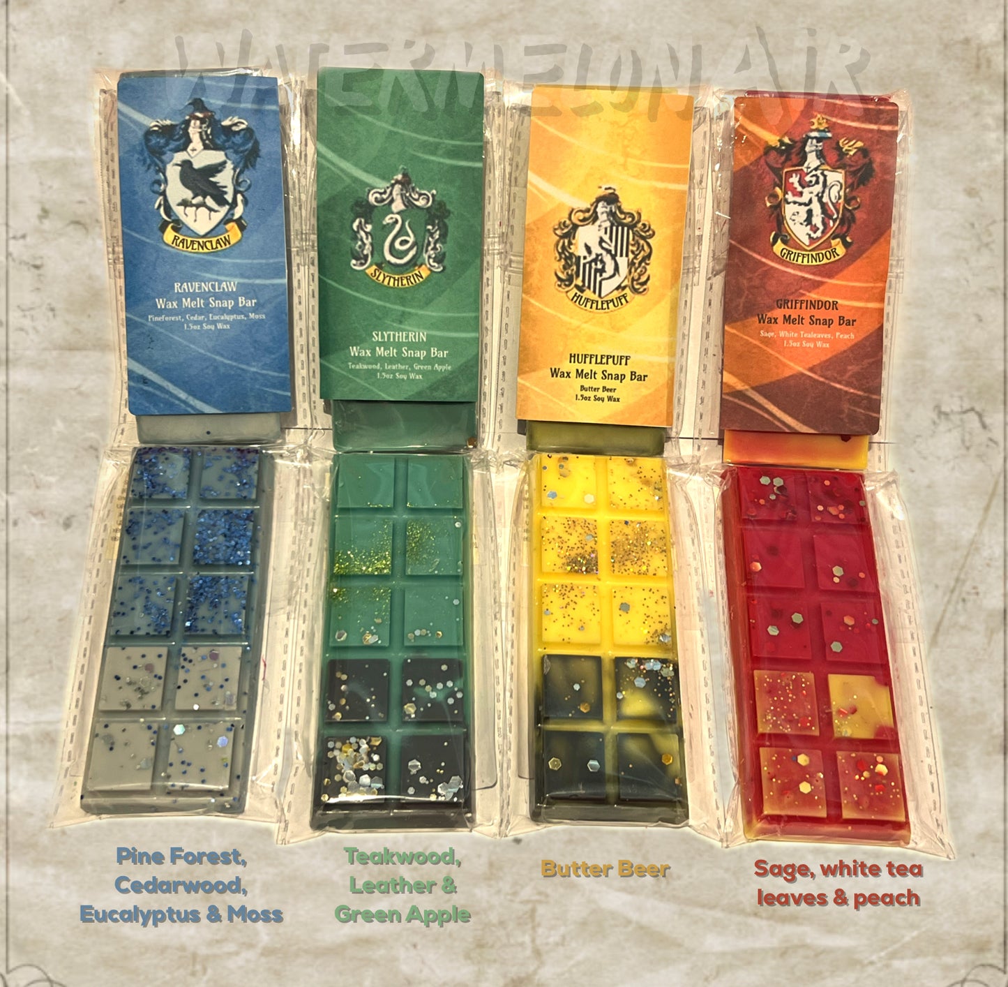 WIZARD INSPIRED WAX MELT Gift Set | Wizard Four Houses | HP fans | House Scented Wax Melts