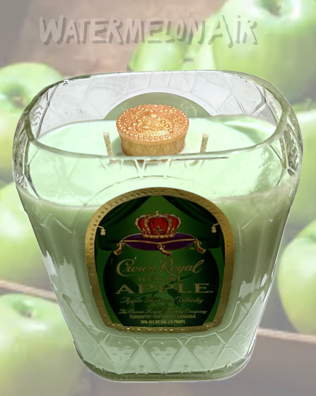 Crown Royal GREEN APPLE Bottle Candle 33oz