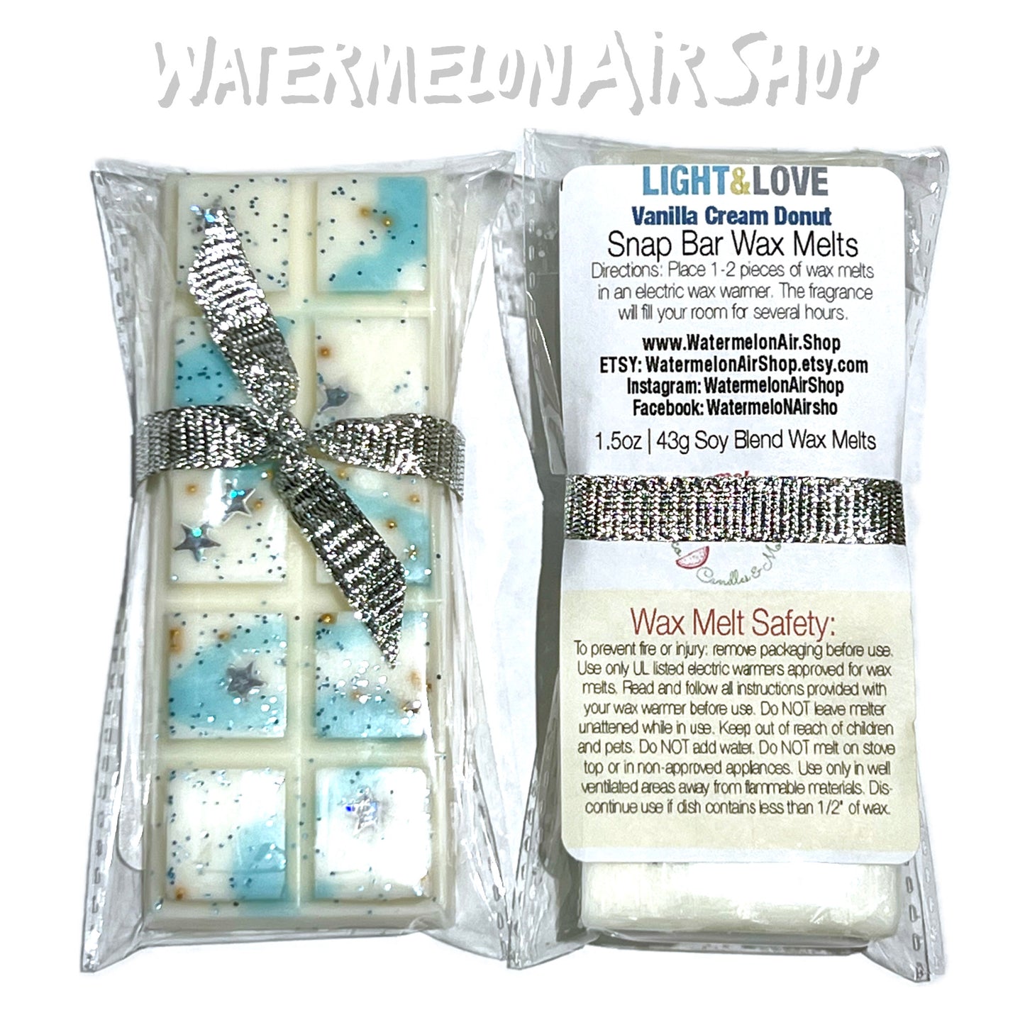 “LIGHT & LOVE” Vanilla Cream Donut Wax Snap Bars Melts