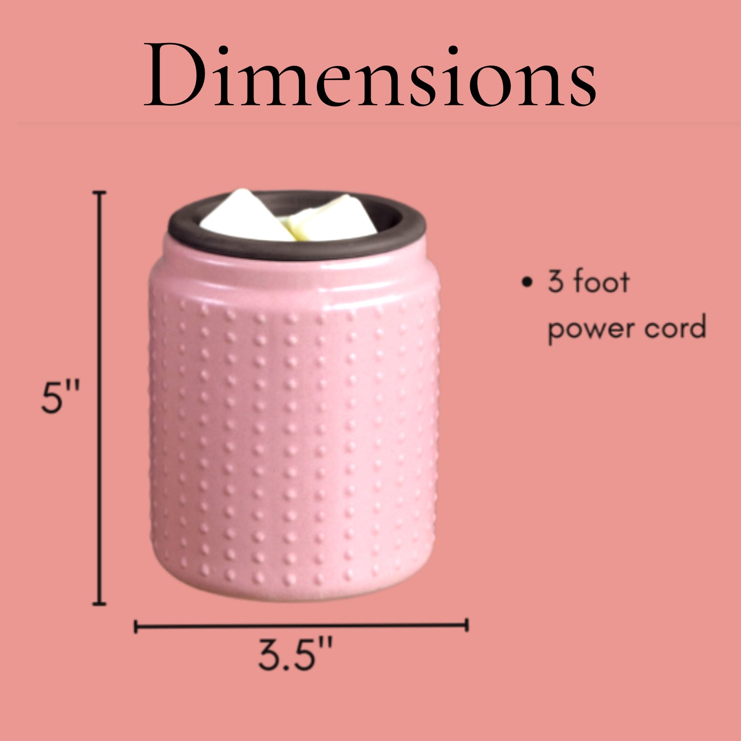 PINK HOBNAIL Electric Wax Warmer Flip Dish