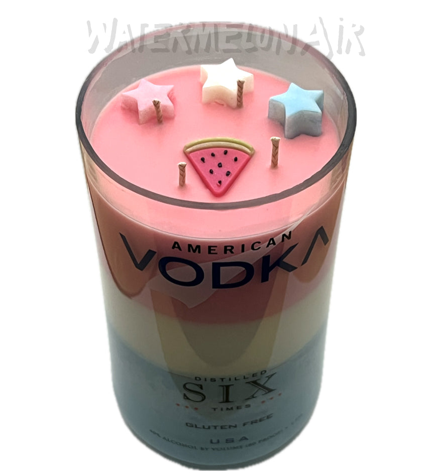 WATERMELON ROCKET POPSICLE Bottle Candle | summer candles | non toxic candles | Watermelon scented | Vodka bottle