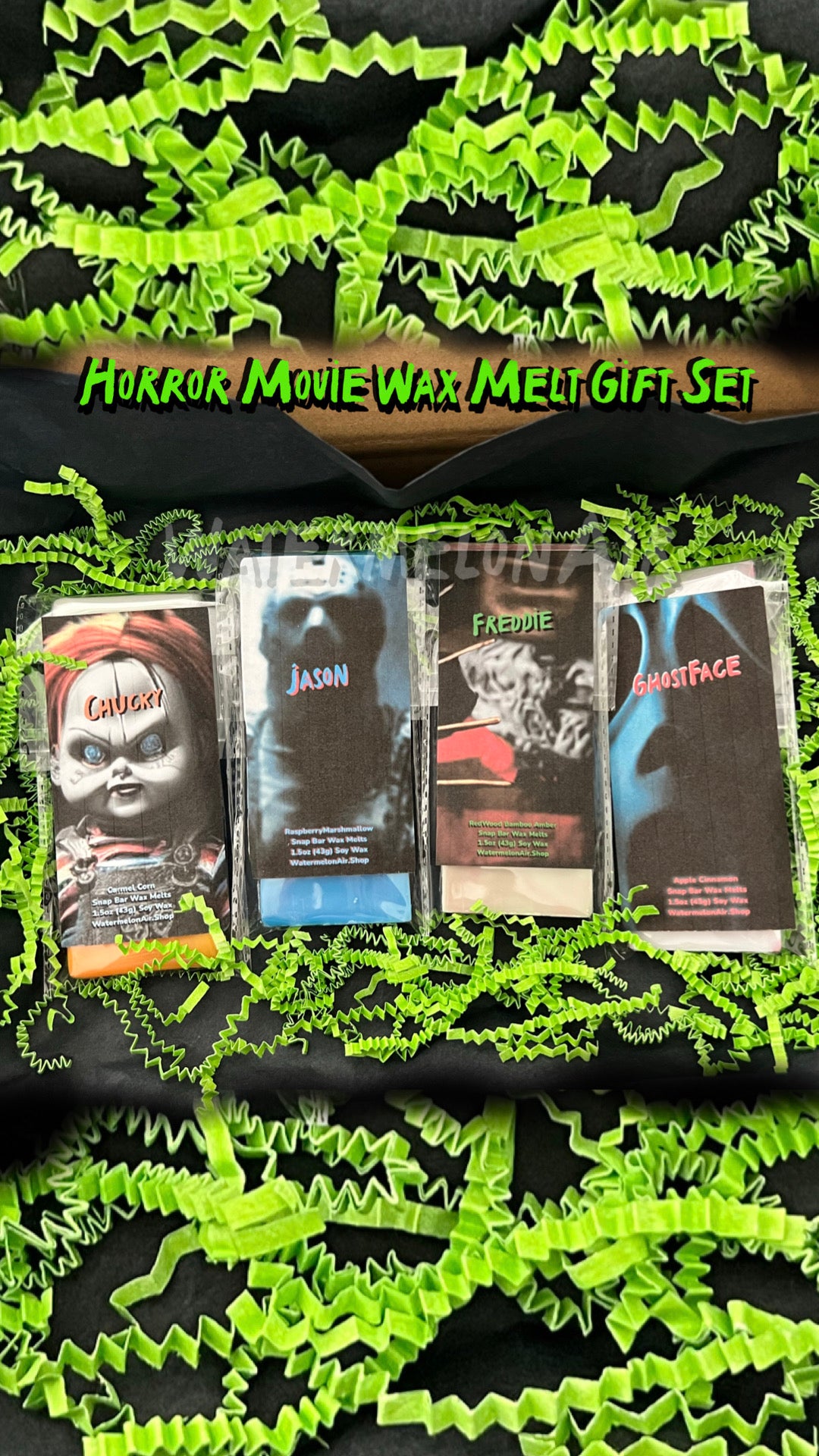 HALLOWEEN GIFT SET #1: Electric Wax Melter “Spa Waves White”+HORROR MOVIE IDOL Wax Melt Gifts