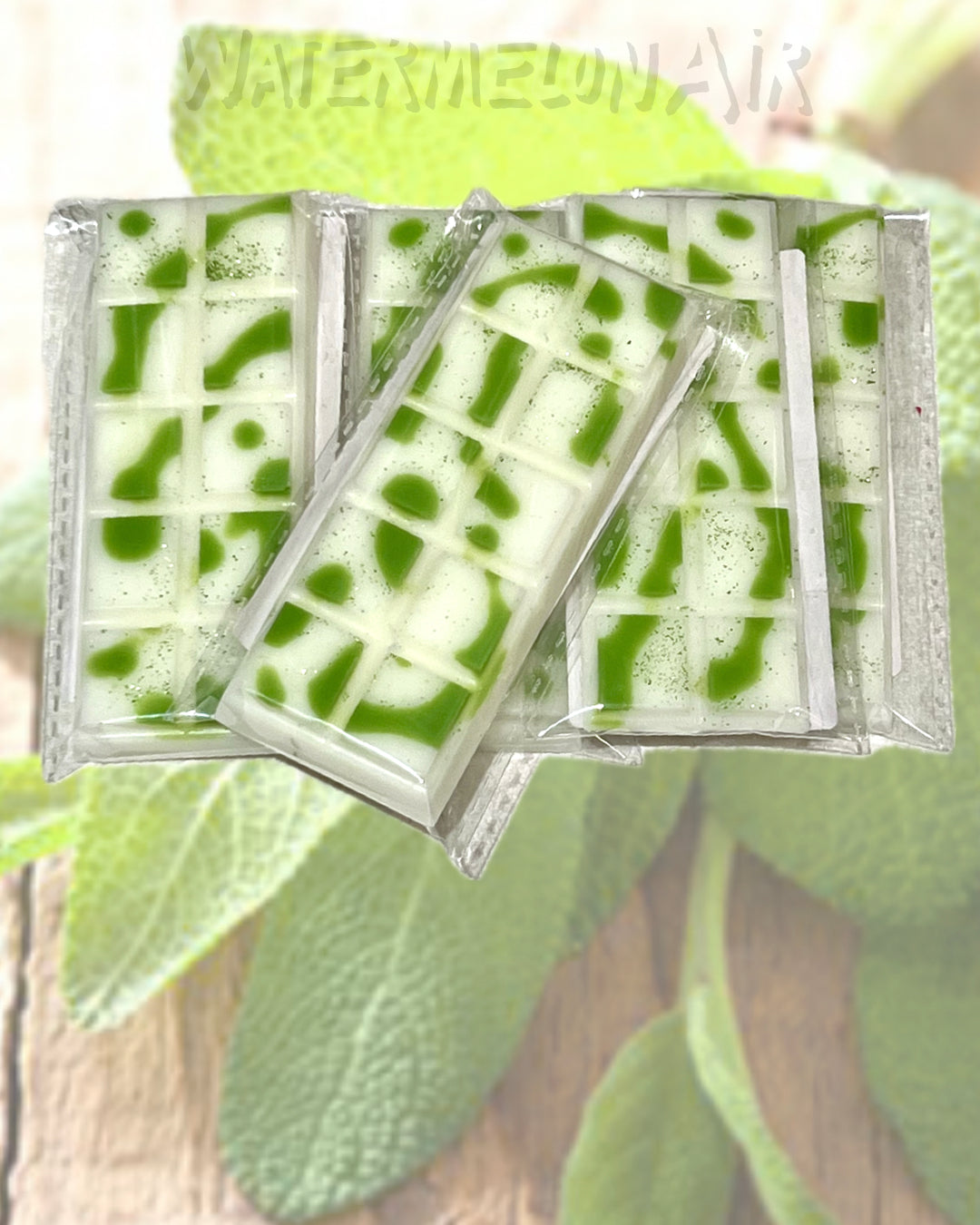 SAGE WHITE TEA Snap Bar Wax Melts. Mellow white tea, earthy sage and a twist of fresh lemon, Spa scent