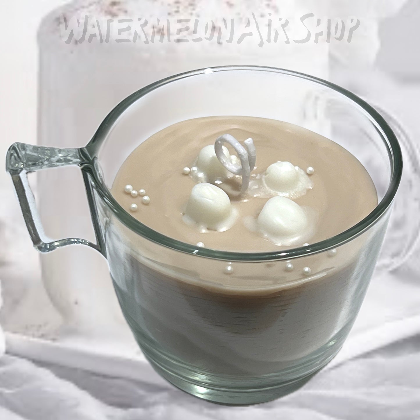 WHITE HOT COCOA Cup 8oz Soy Candle | smells like cocoa | cocoa candles | faux food