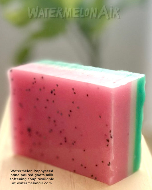 Watermelon Poppyseed Soap, Watermelon Soap,
Goat’s Milk Natural Soap, Hand Poured Soap, Handcrafted Soap, Softening Soap, Fresh Scented, Bar soap, Exfoliating soap