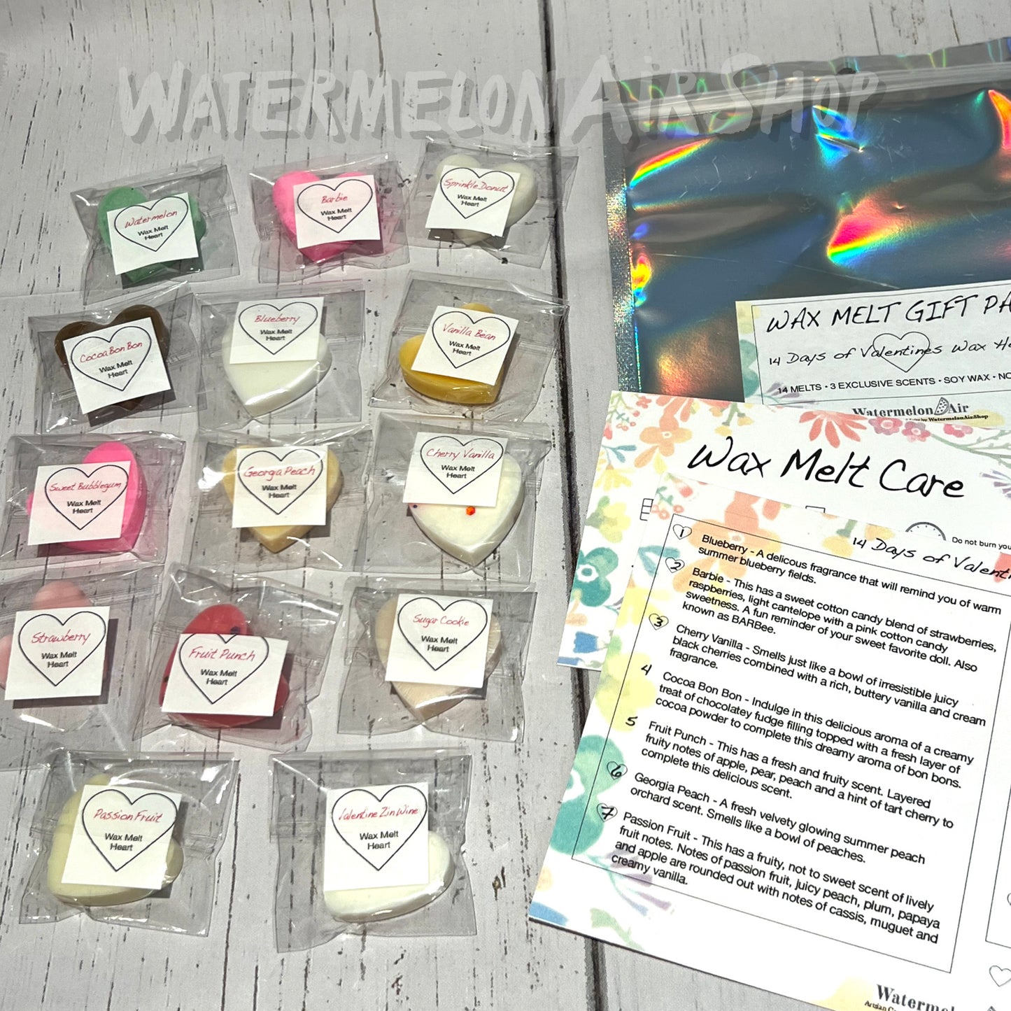 14 Days of Valentine’s Wax Melt Hearts Gift Pack | Valentines Day | Valentines Gifts | Galentines Day gifts | Wax Melt Gift Set