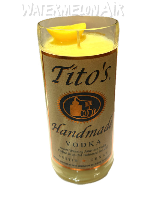 VODKA LEMONADE Titos Bottle Candle| Soy Wax Candle | Lemon Scented | man cave | she shed | upscale gift | natural | non-toxic candles