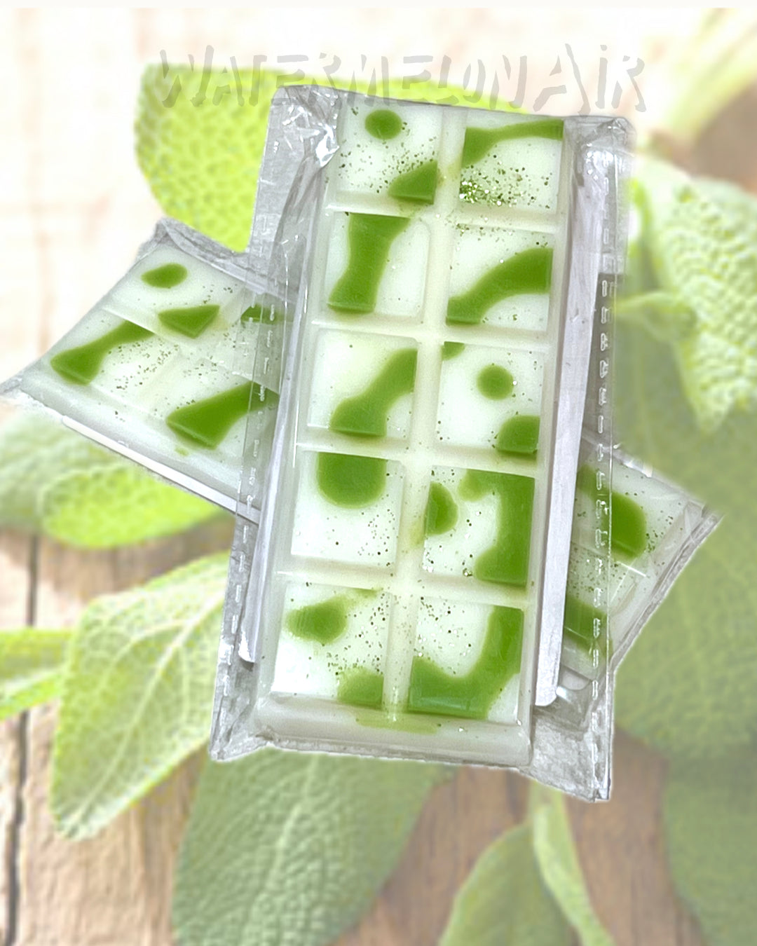 SAGE WHITE TEA Snap Bar Wax Melts. Mellow white tea, earthy sage and a twist of fresh lemon, Spa scent