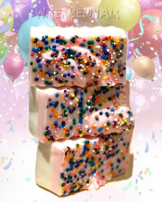 Birthday Cake Soap, Goat’s Milk Natural Soap, Hand Poured Soap, Handcrafted Soap, Softening Soap, Fresh Scented, Artisan Bar soap