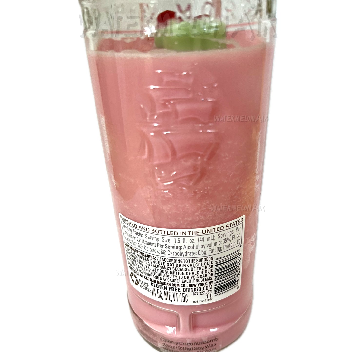 CAPTAIN MORGAN CherryCoconutBomb Bottle Candle | summer candles | non toxic candles | pet safe