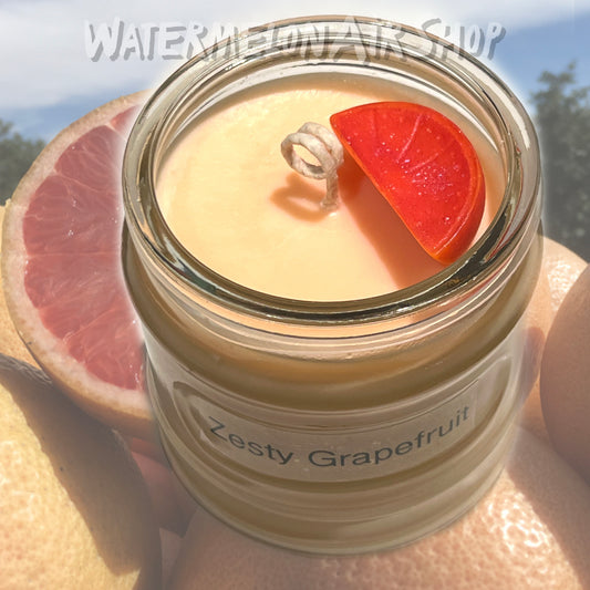 GRAPEFRUIT ZESTY Soy Candle | 14oz | house warming gift | natural soy wax | smells like GRAPEFRUIT | FOOD Scent