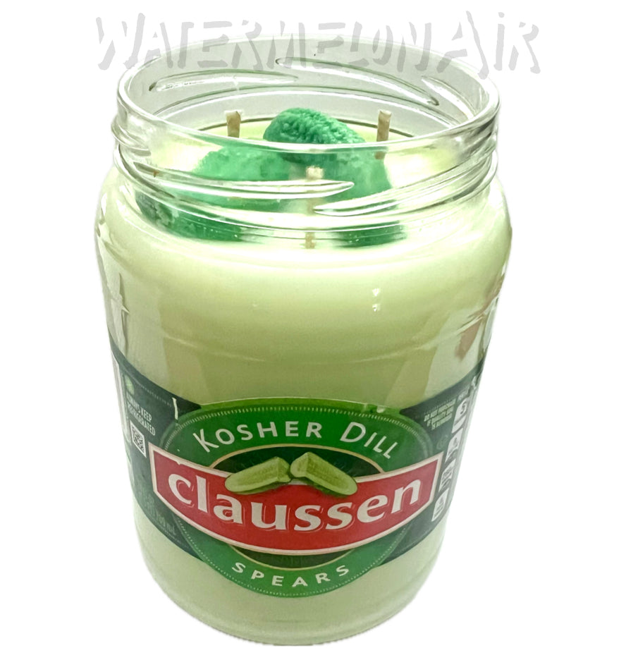 Claussen Pickle Bottle Candle | summer candles | non toxic candles | lemongrass sage | Pickle candle
