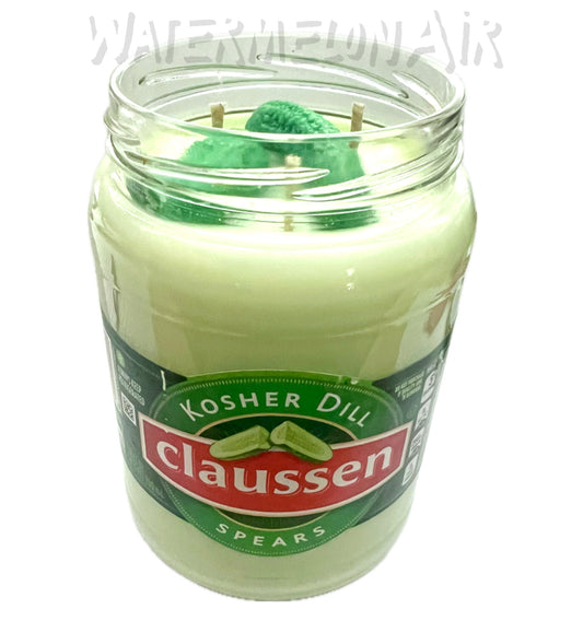 Claussen Pickle Bottle Candle | summer candles | non toxic candles | lemongrass sage | Pickle candle