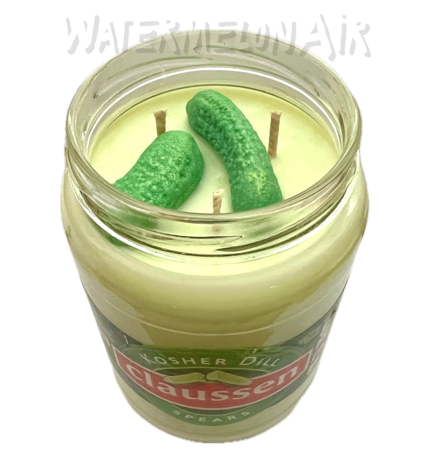 Claussen Pickle Bottle Candle | summer candles | non toxic candles | lemongrass sage | Pickle candle