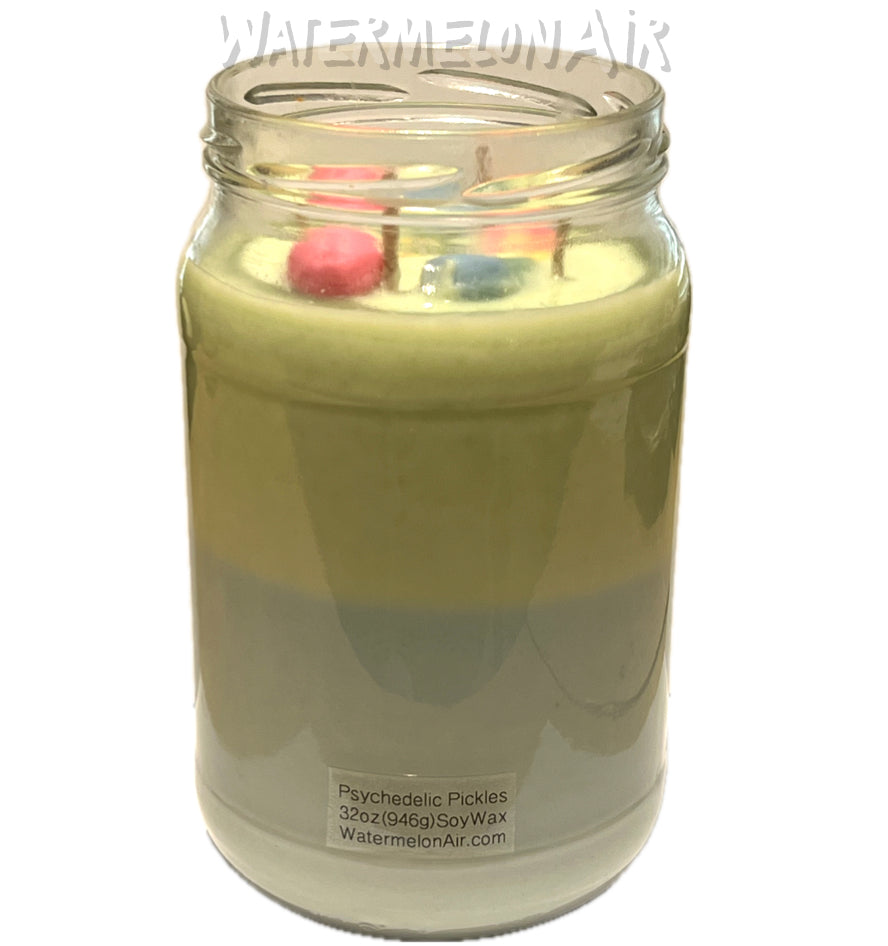 Psychedelic Pickle Bottle Candle | fun candles | non toxic candles | fruit loopy | Pickle candle