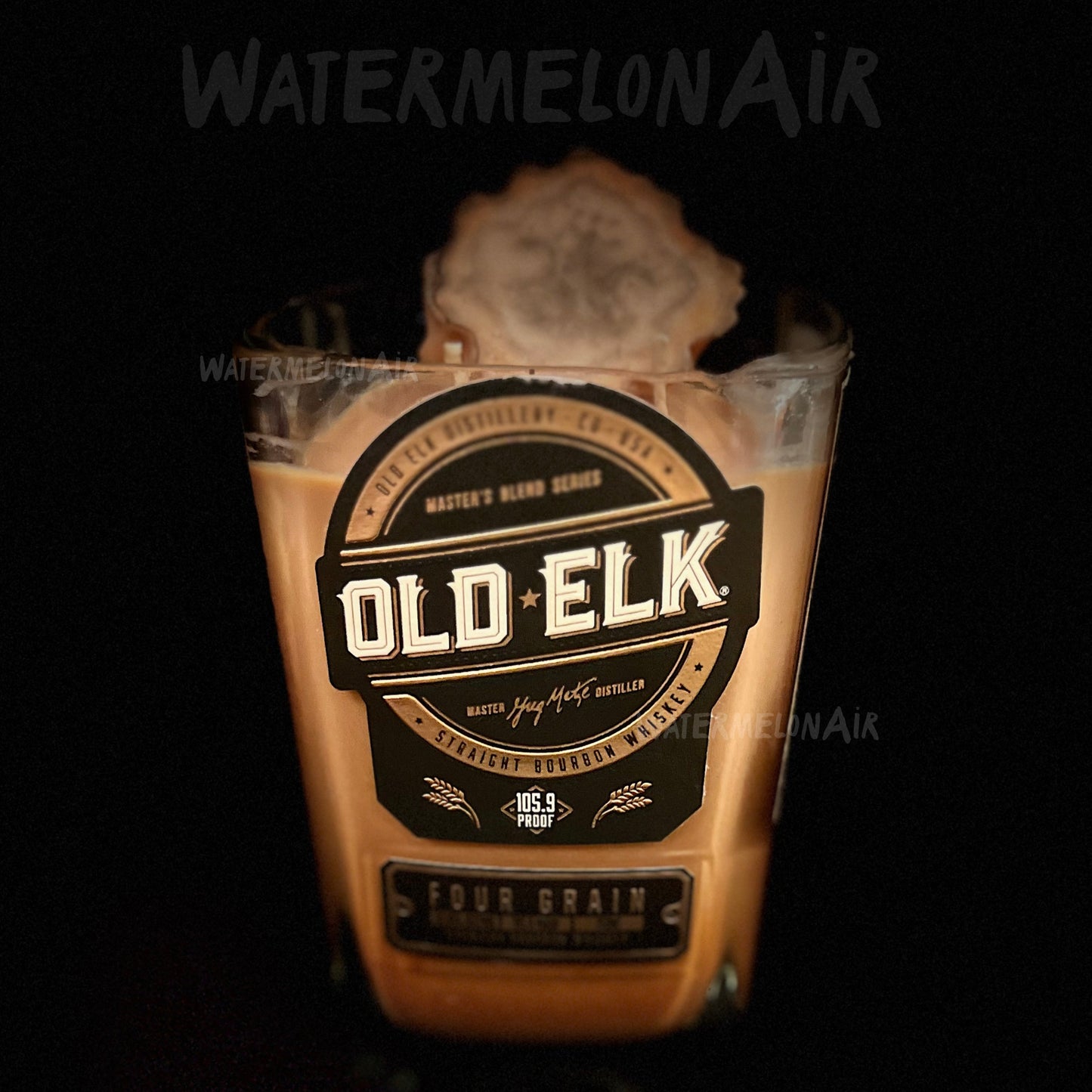Bourbon Wood Bottle Candle | old elk candle | 25oz soy wax