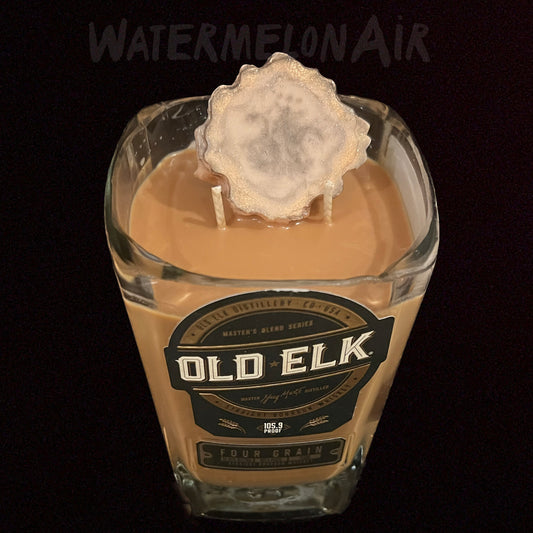 Bourbon Wood Bottle Candle | old elk candle | 25oz soy wax