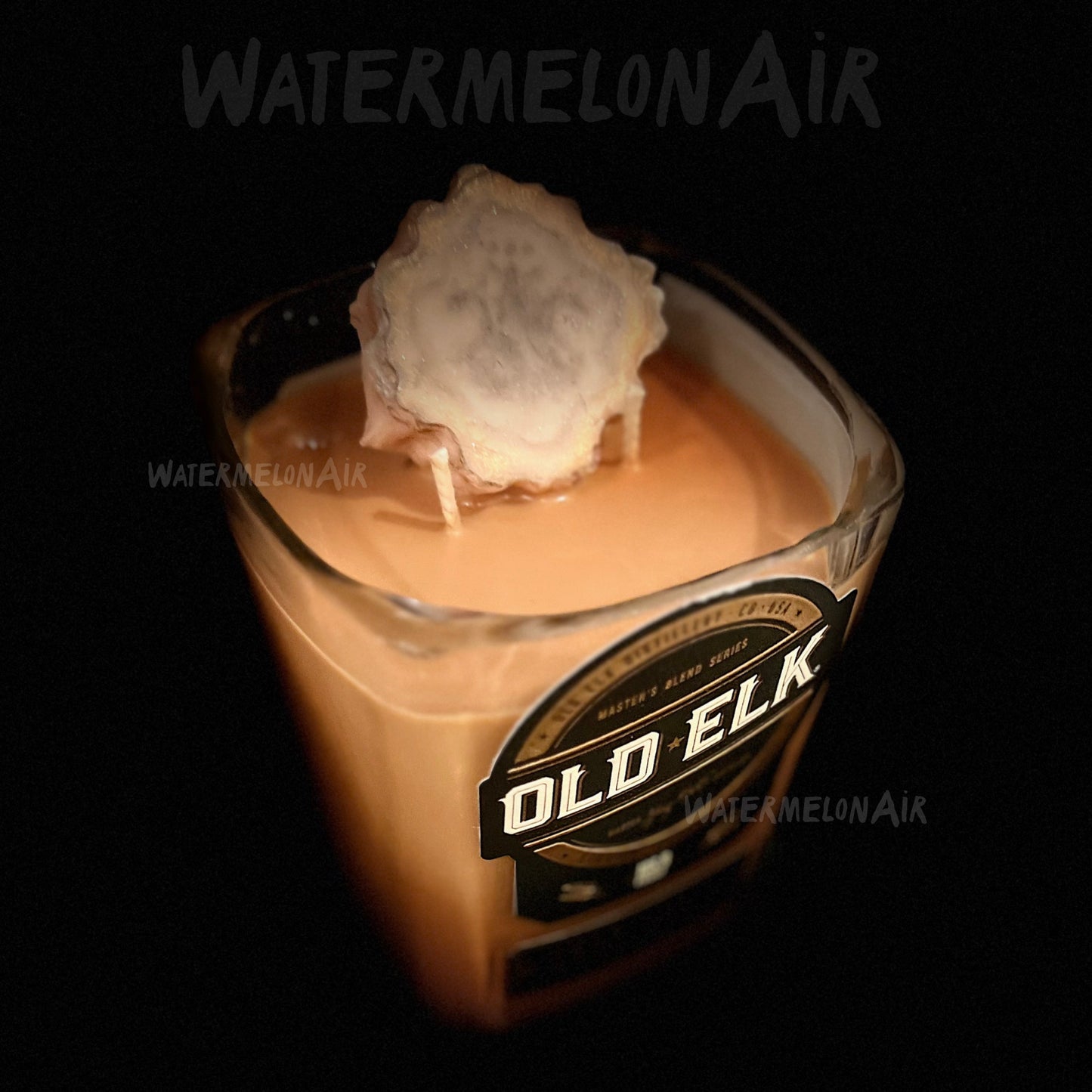 Bourbon Wood Bottle Candle | old elk candle | 25oz soy wax