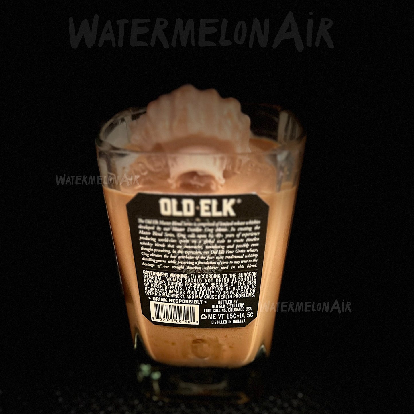 Bourbon Wood Bottle Candle | old elk candle | 25oz soy wax