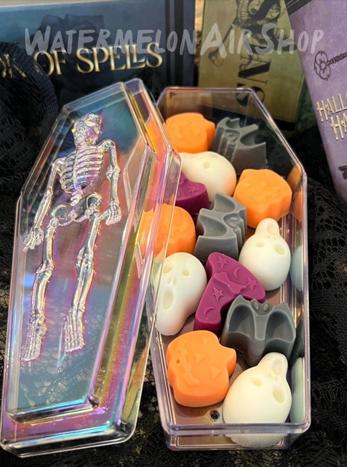 HALLOWEEN SAMPLER Wax Melts | 4 oz | 13 Melts | Coffin Gift Container