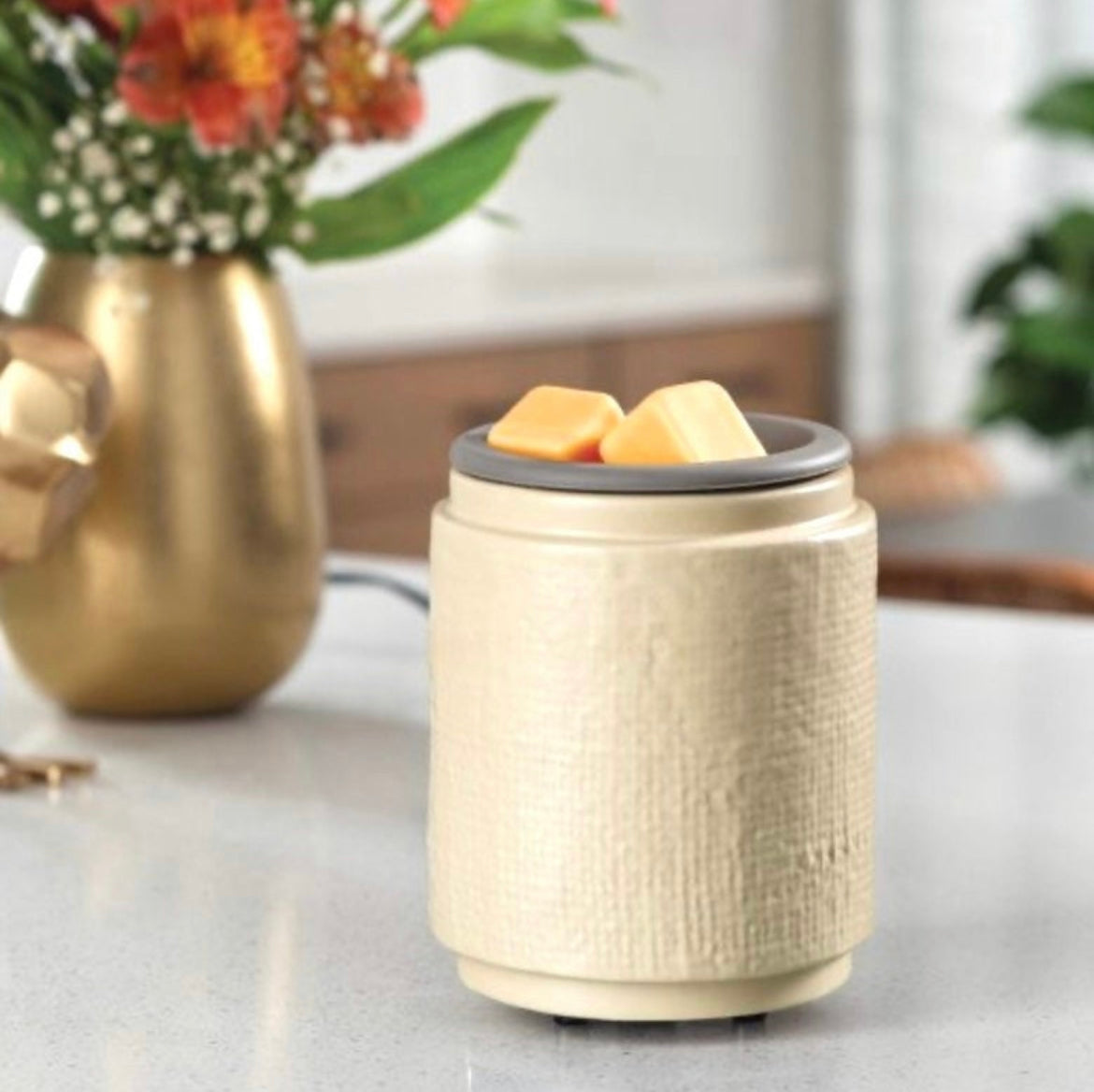 Electric Wax Melter ~ Natural Linen Flip Dish ~ Silicone Flip Dish Warmer